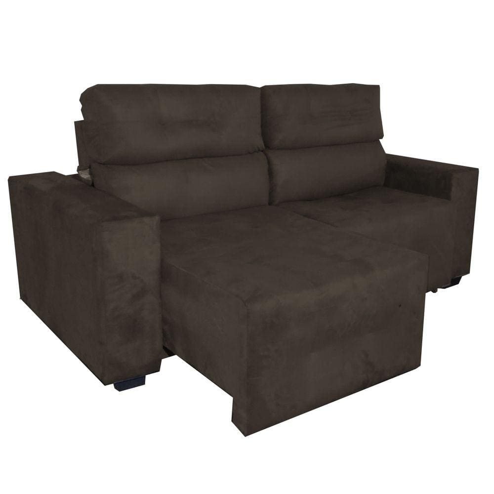 sofa retratil 2 metros marrom