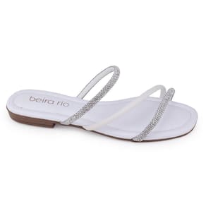 Chinelo feminino Beira Rio 8431.213 rasteirinha tiras strass