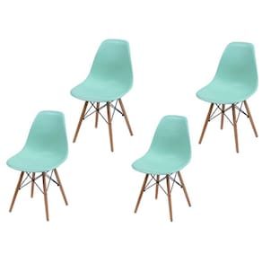 Kit 04 Cadeira Dkr Pp Verde Tiffany Base Madeira