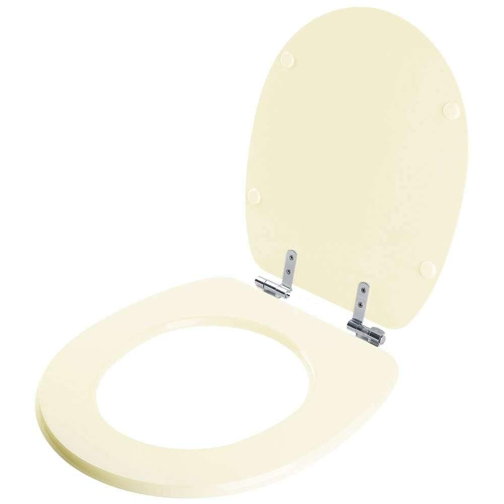 Assento Sanitário Laqueado Soft Close Aries Bege Claro para vaso Eternit