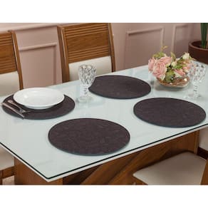 Kit 4 Peças Jogo Americano Base Redonda Mdf Sousplat Cozinha