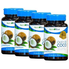 Kit 4 Óleo De Coco, Antinflamatório, Nutri Blue 60Cps 1000Mg
