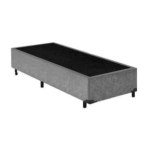 Base Box Solteirão King Blindado Suede Cinza 203x96x40xm