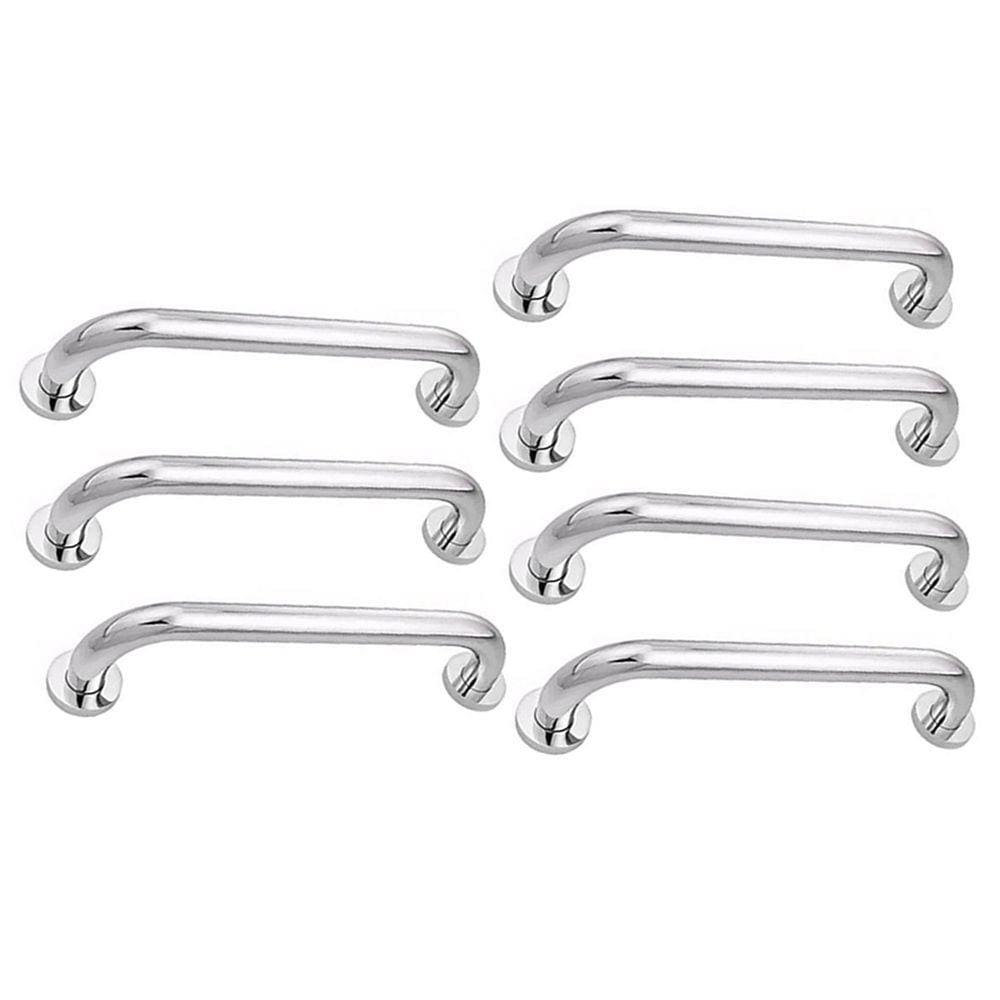 Alça de Apoio Inox Barra 30cm Kit 7 Unidades Acessibilidade Idoso Segurança Cadeirante Corrimao Suporte Corredor