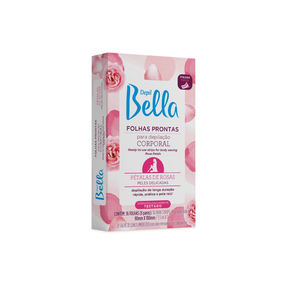 Depilatorio Depil Bella Folhas Prontas Corp Petalas Rosas 16 Fls