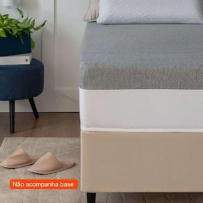 colchão solteiro guldi dream mola ensacada (30x88x188) com 1 travesseiro guldi dream cinza e branco