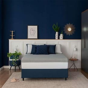 cama box viúva azul com colchão guldi dream mola ensacada (30x128x188) cinza e branco