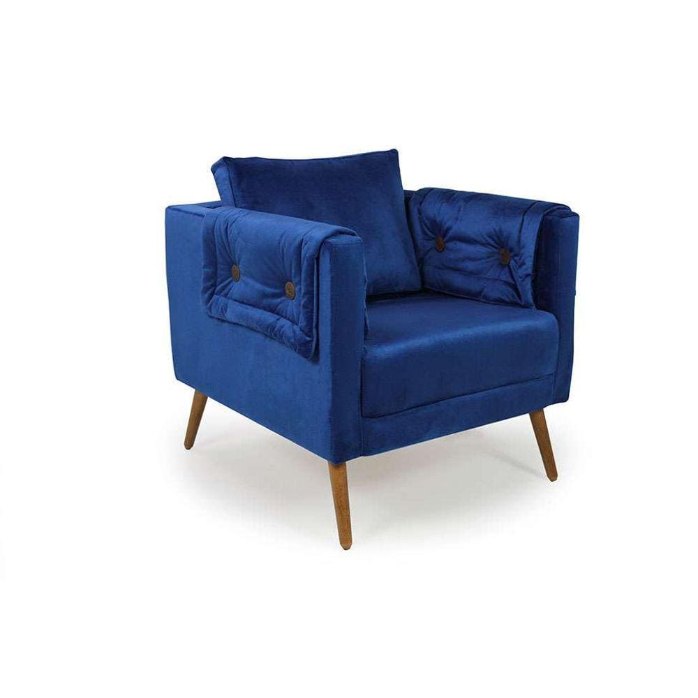 poltrona liv veludo azul