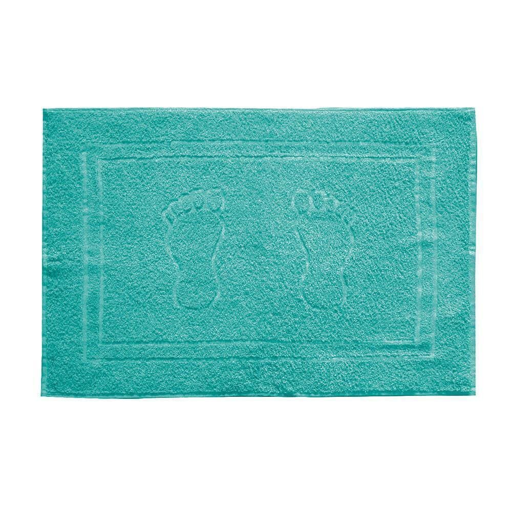Tapete Para Banheiro Toalha Pegada Turquesa 45X70Cm Camesa