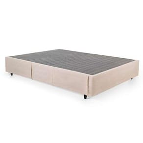 cama box solteiro com guarda objetos bege com colchão guldi dream mola ensacada (30x88x188) cinza e branco