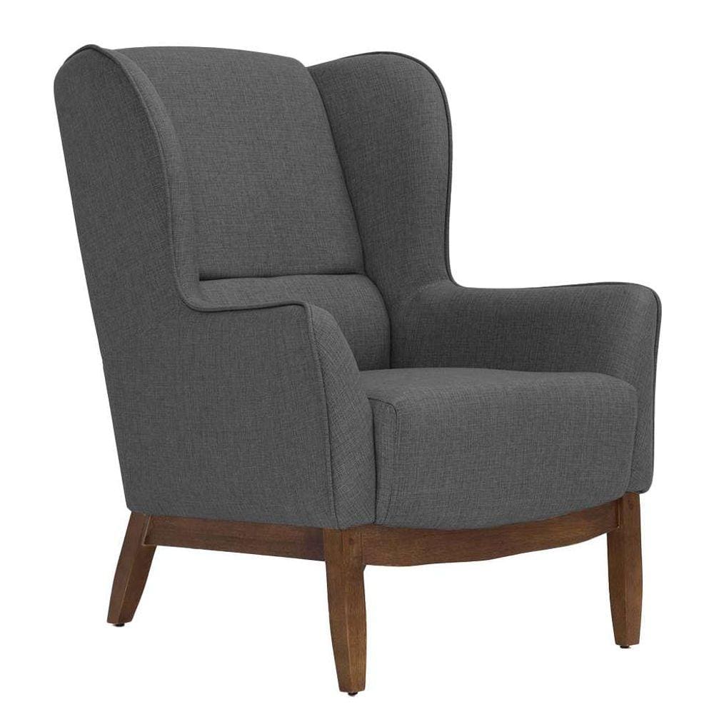 poltrona milena linho mescla e madeira