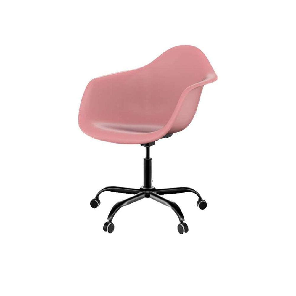cadeira eames arm e rosa e preta