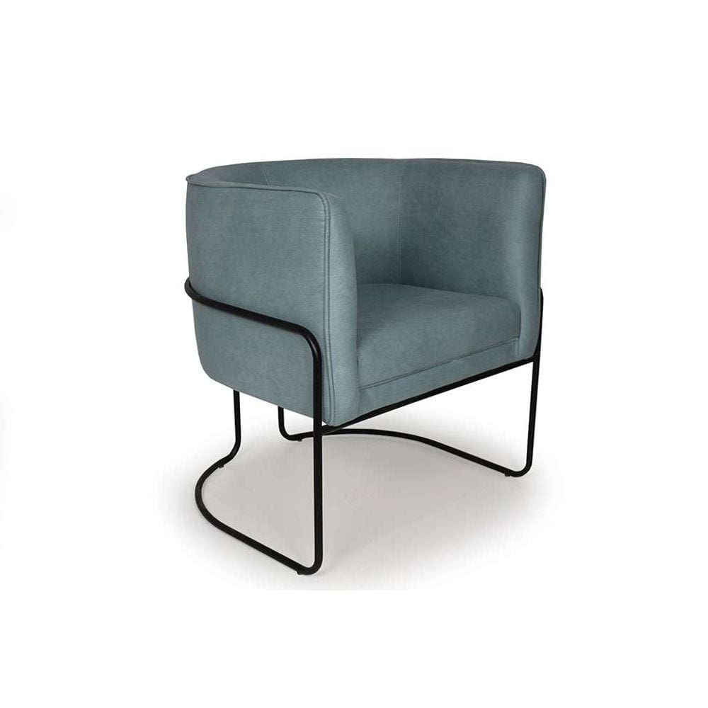 poltrona betina poliéster azul e preta