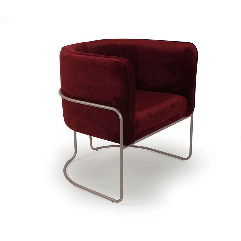 poltrona betina veludo verha e champagne