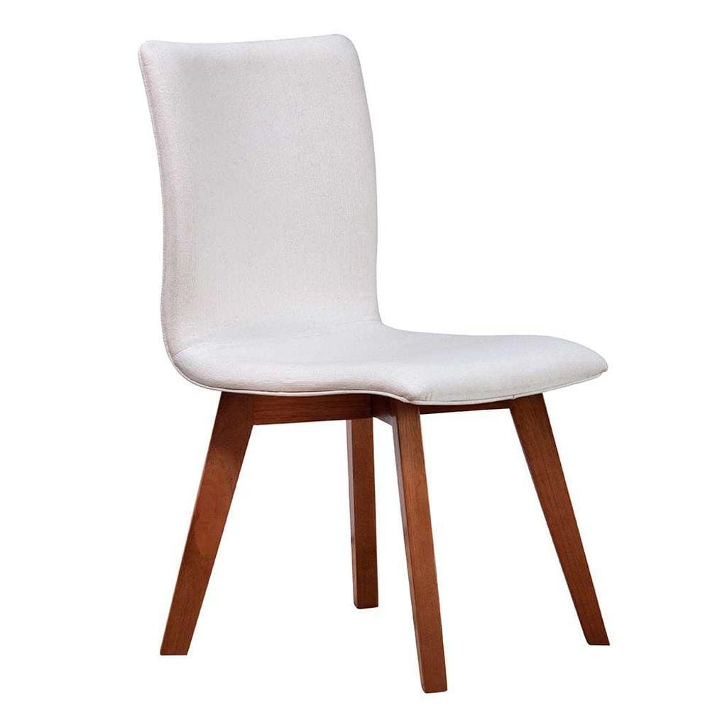cadeira trevizzo linho off white e castanho