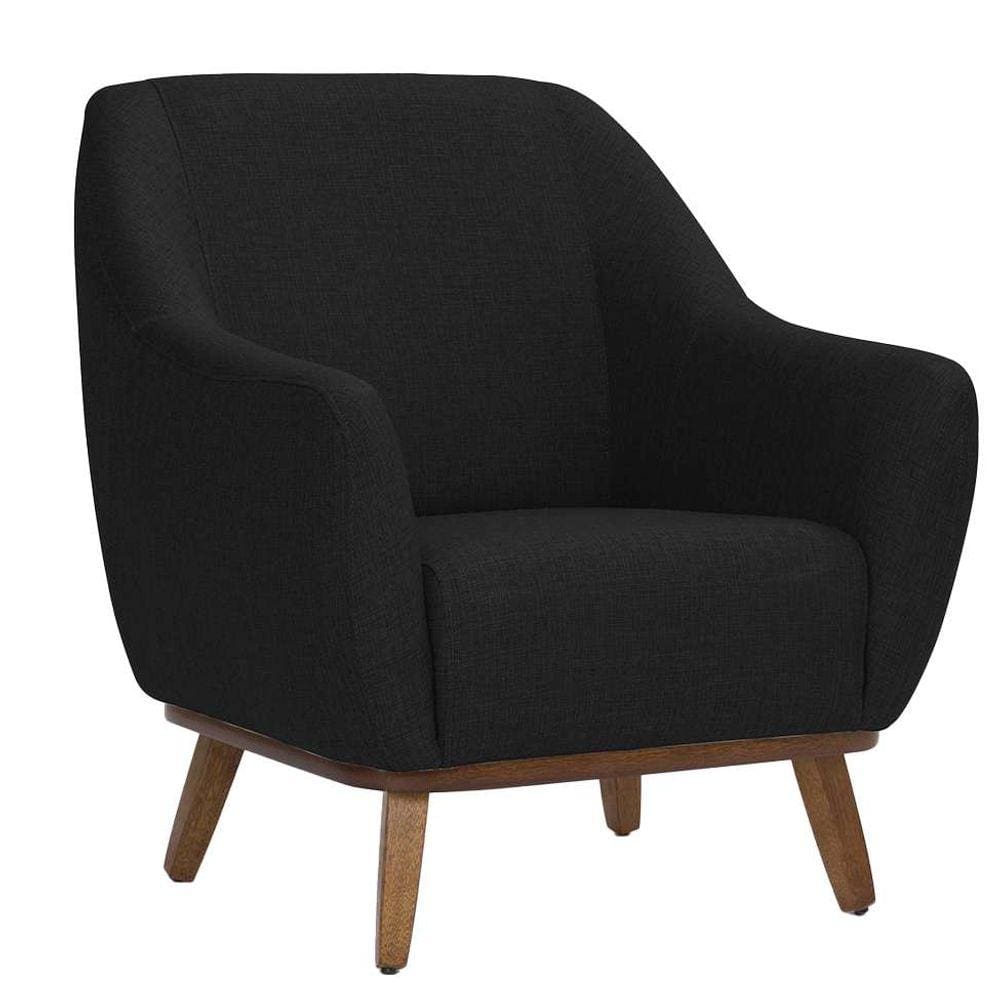 poltrona paloma linho preta e castanho