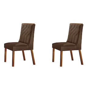 conjunto com 2 cadeiras varsovia luxo veludo marrom e imbuia