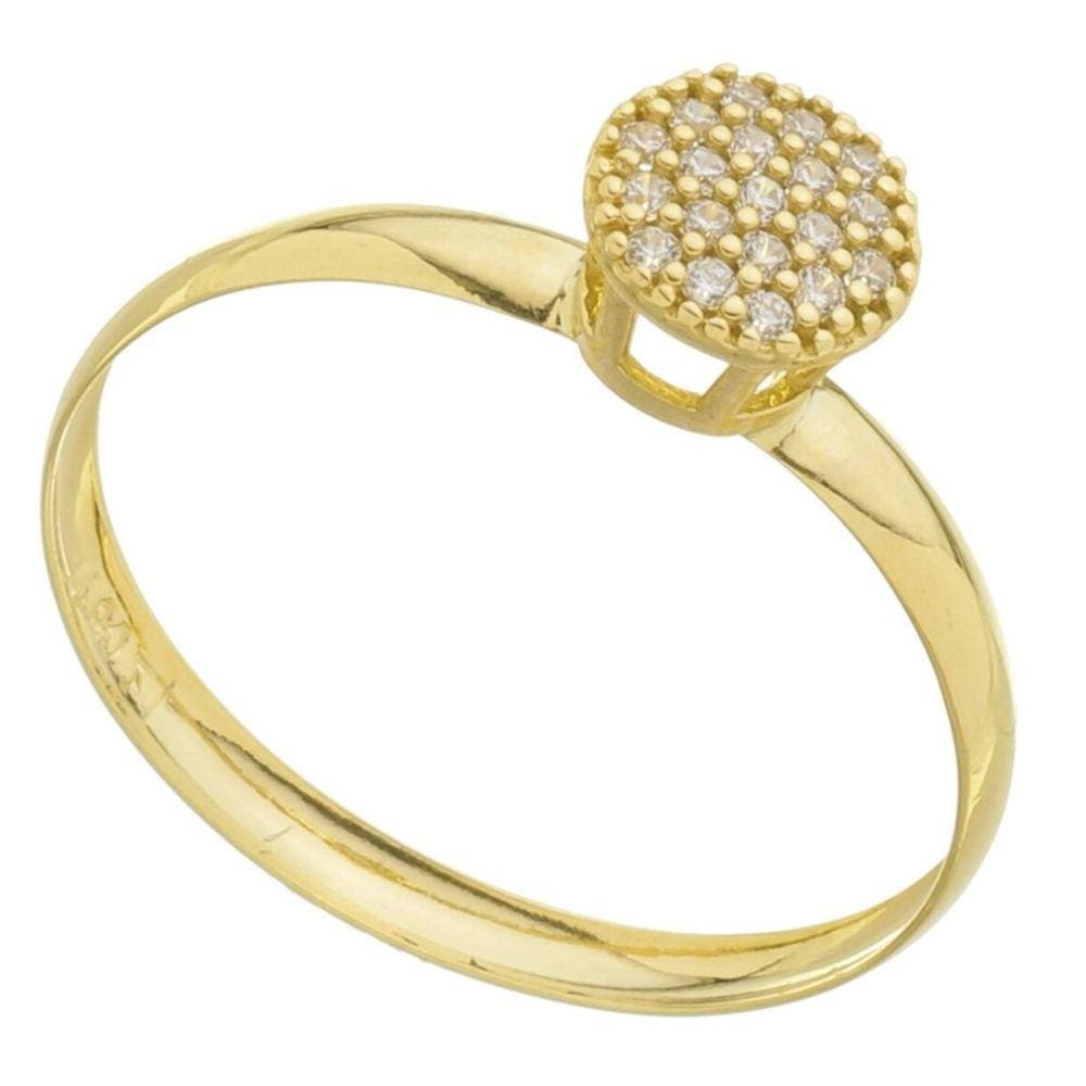 Anel De Ouro 18k Solitário Aparador De Noivado Chuveirinho