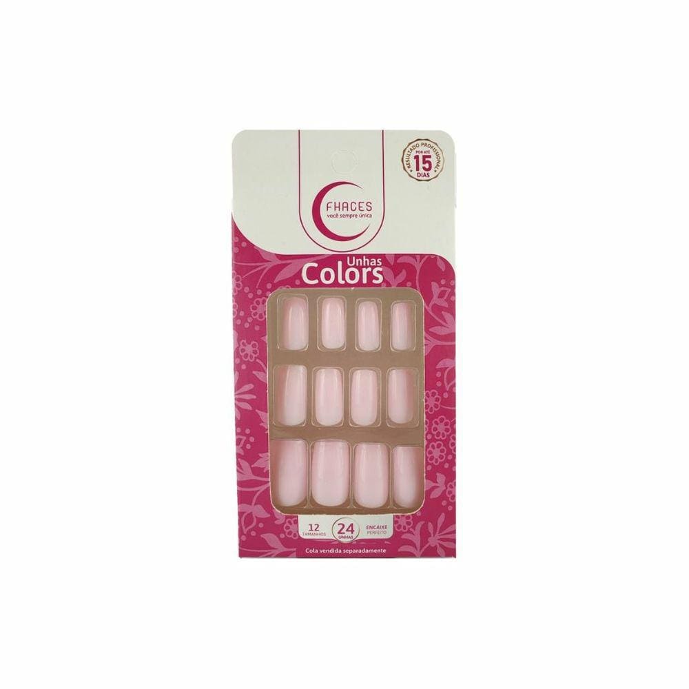 Unhas Postiças Fhaces Colors Lady Rose Ref U3056