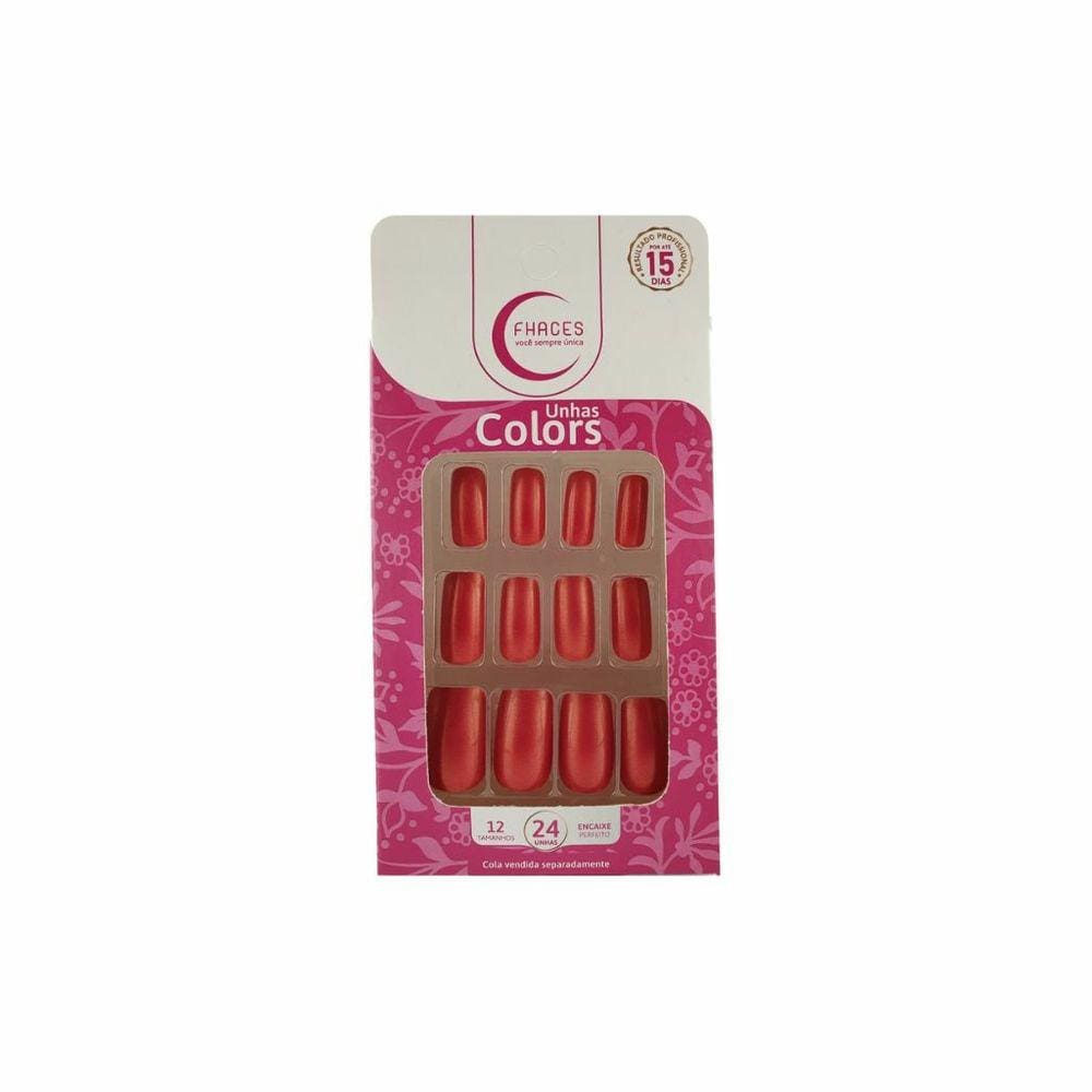 Unhas Postiças Fhaces Colors Discretamente Fashion com 28un