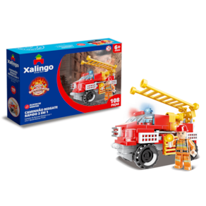 Blocos de Montar Bombeiros Caminhão Resgate Rápido 2 em 1 - 108 Peças