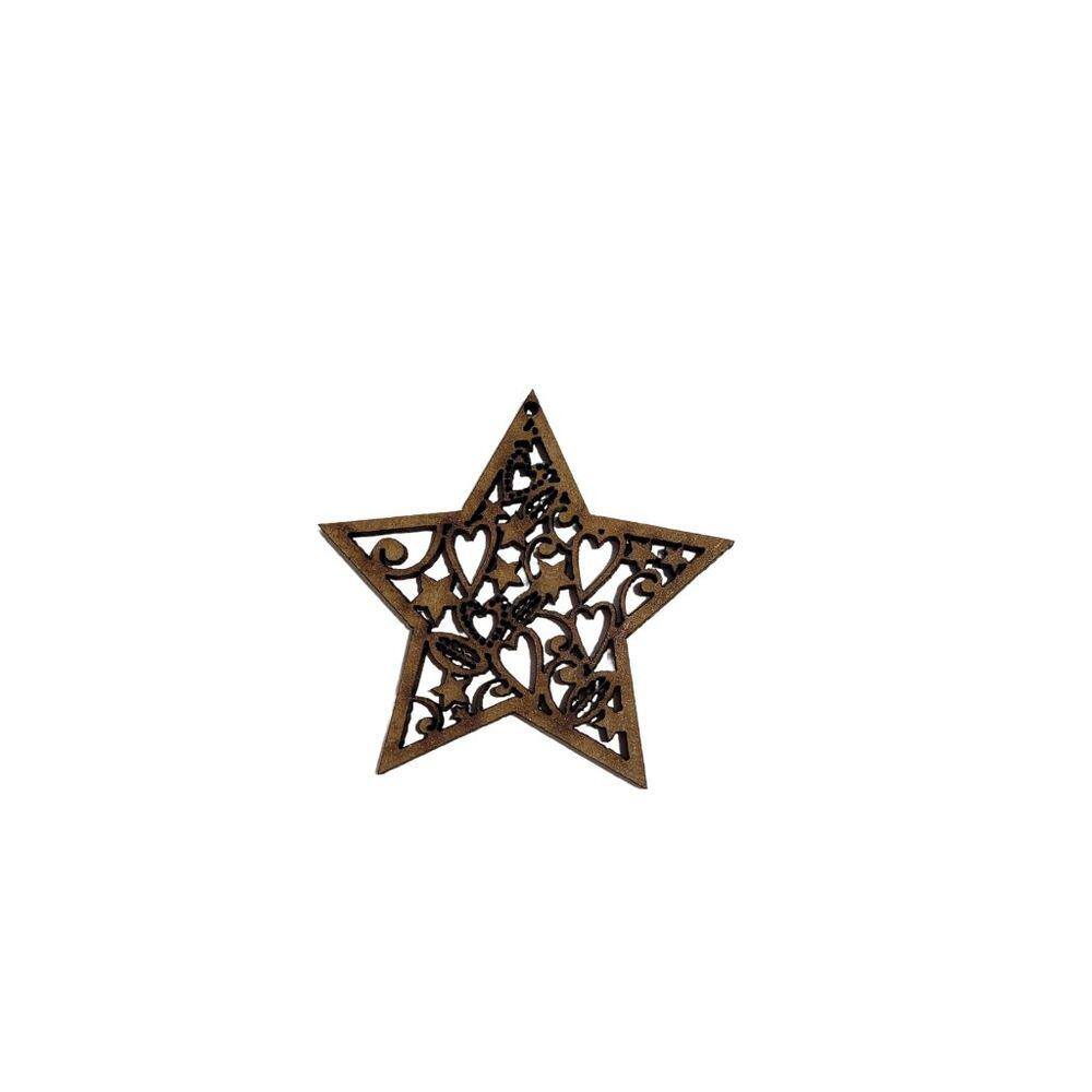 2un Estrela de Natal vasada c/corações e estrelas - Jeito Próprio Artesanato