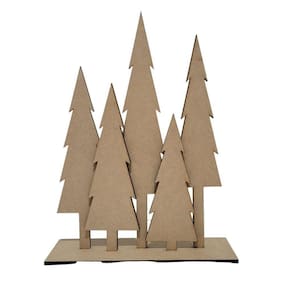 Floresta Natalina c/ 5 pinheiros - Jeito Próprio Artesanato