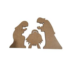 Aplique Jesus, Maria e José para presépio 12cm- Jeito Próprio Artesanato