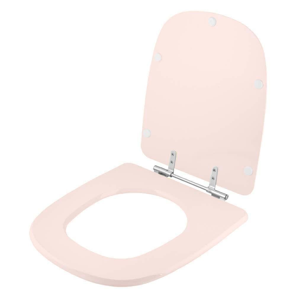 Assento Sanitario Poliester Pêssego Rosa Shell Para Vaso