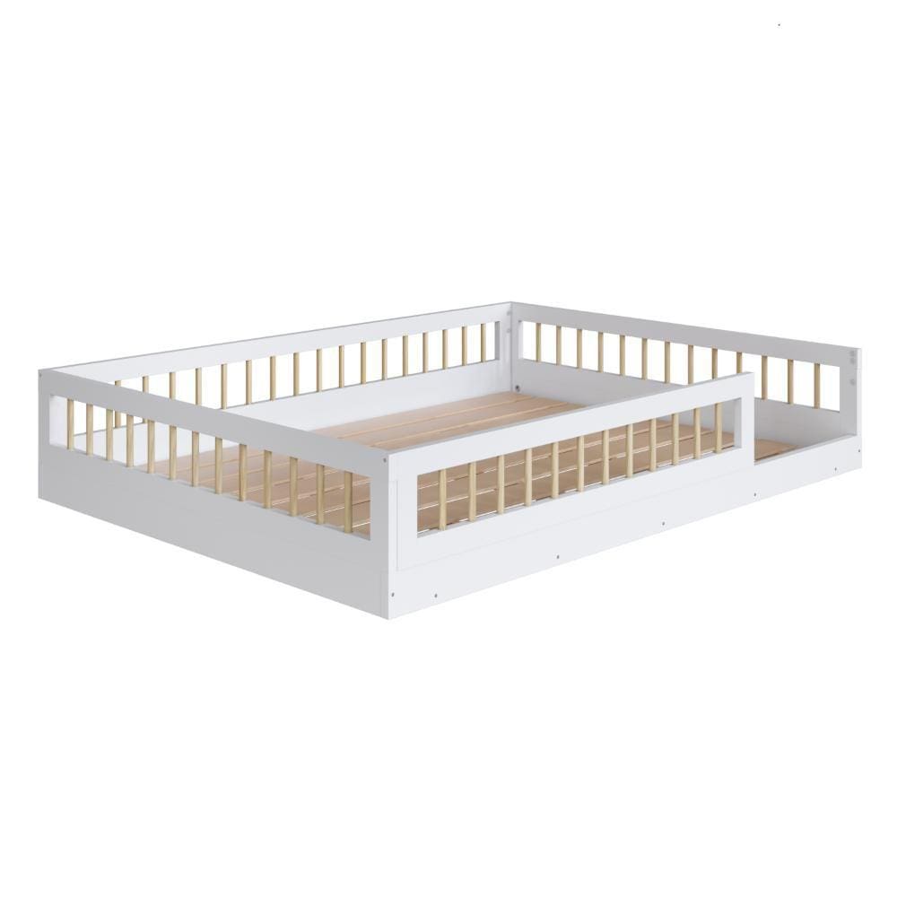 Cama Infantil Montessoriana Casal Completa Móveis Affetto Branco