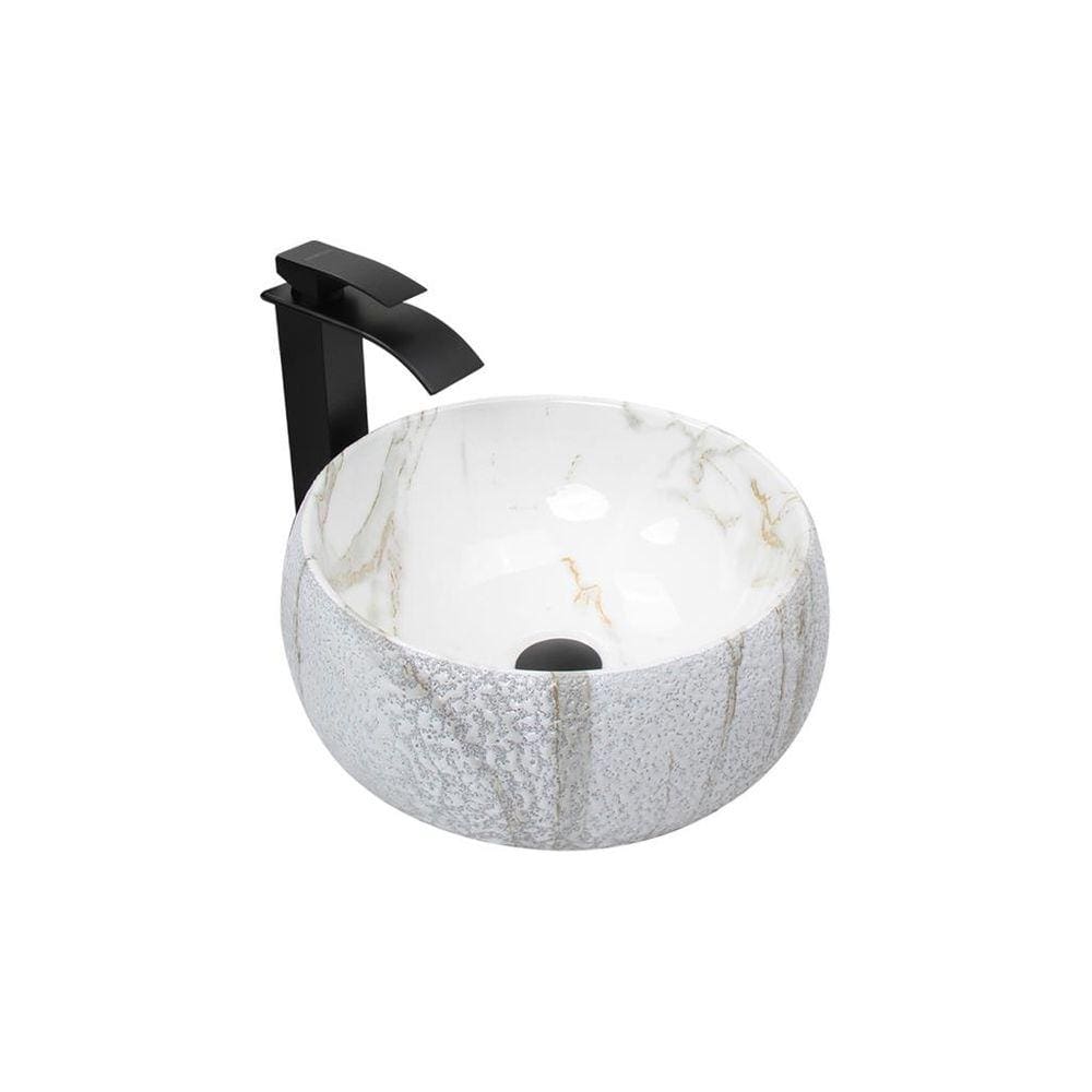 Kit Cuba Pia Louça Cerâmica Banheiro C/Torn e Vál Preta 67