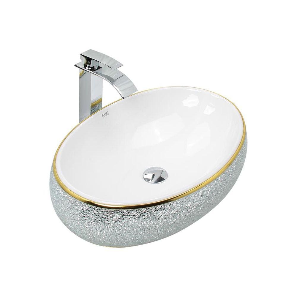 Kit Cuba Pia Louça Cerâmica Banheiro C/Torn e Vál Cromada 50