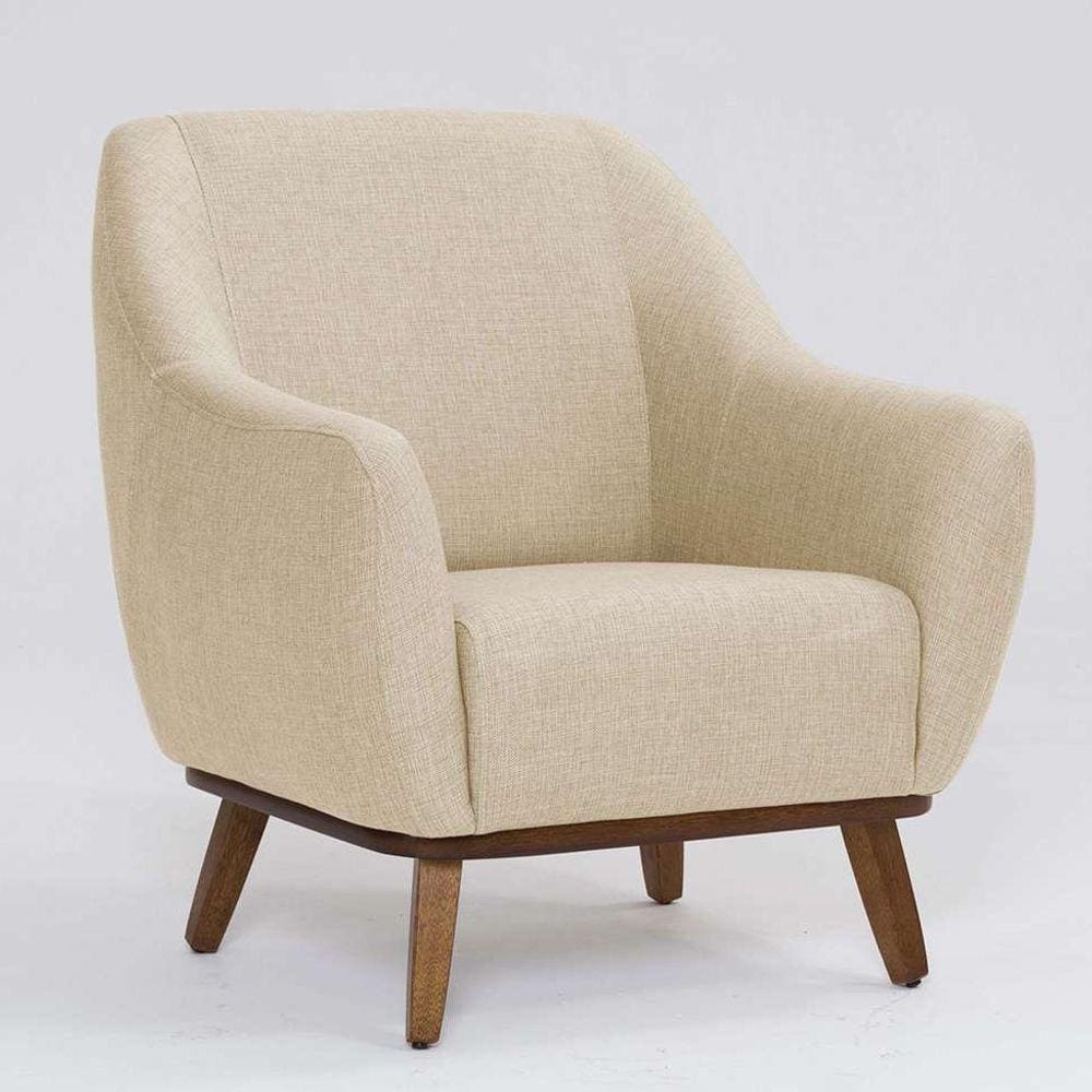 poltrona paloma linho marfim e castanho