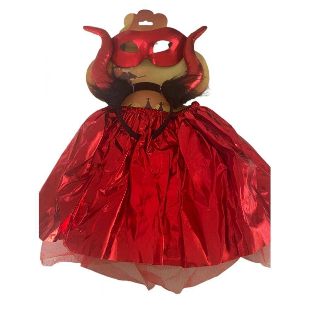 Kit Fantasia Diabinha Halloween Vermelho