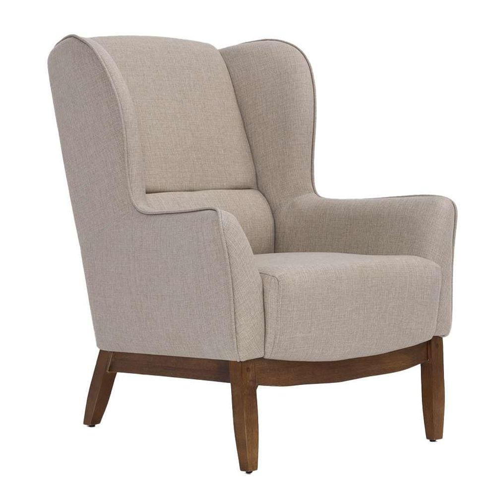 poltrona milena linho aveia e madeira