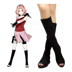 Botas Cosplay Anime Sakura Naruto Branco