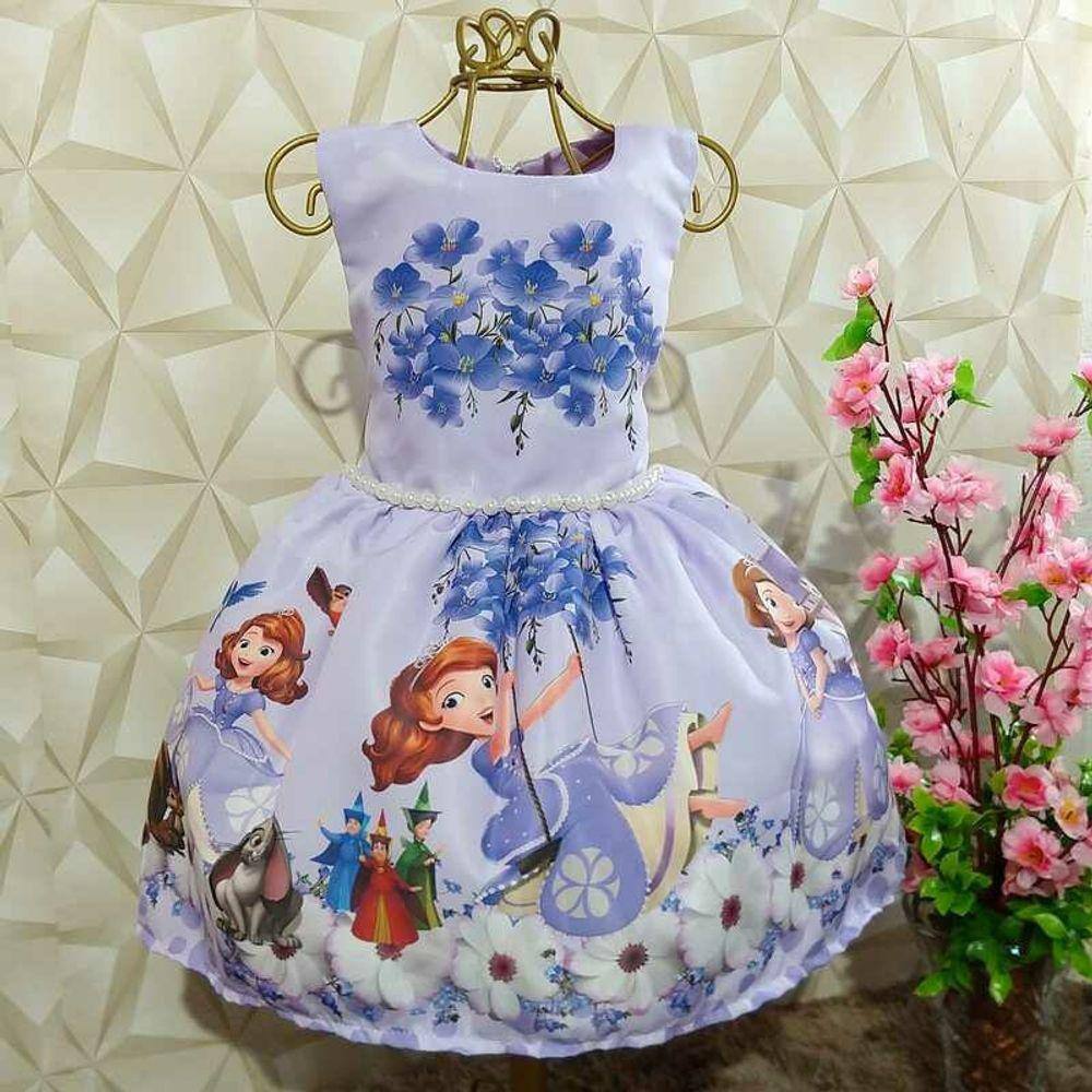 vestido infantil princesa sofia lilas 2