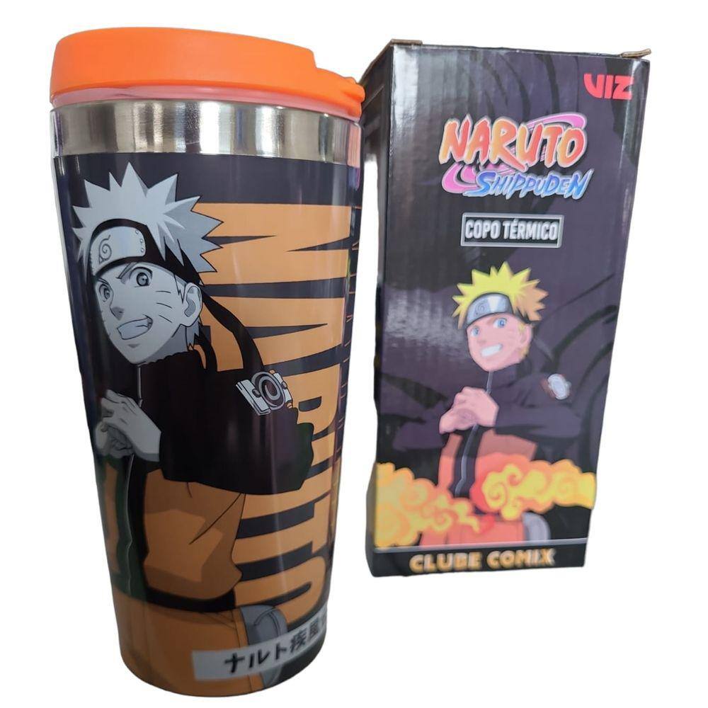 Garrafa Naruto Uzumaki Aldeia Da Folha Com Mosquetão Oficial