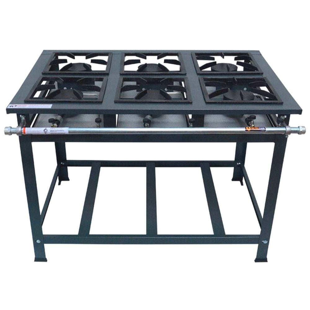 Fogão Industrial 6 Bocas Alta Pressão de Piso P5 Metalfour