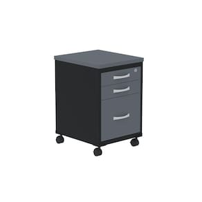 Gaveteiro Volante 3 Gavetas GVPS03P25TUB Grafito/Preto