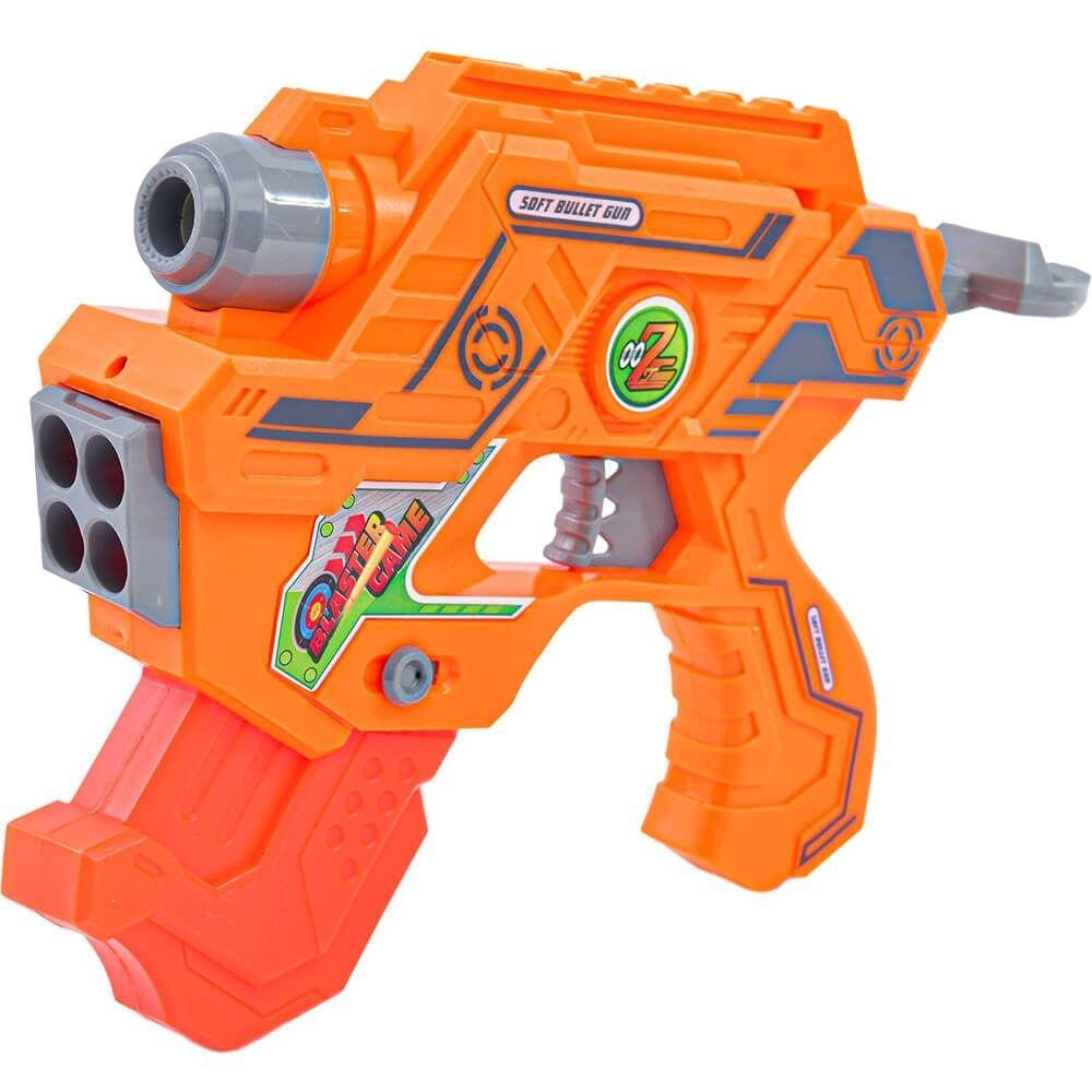 Lançador de Dardos Pistola Arminha Shoot Infantil Tipo Nerf 6 Dardos Mira e  Luz Importway BW142 