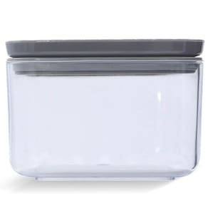 Pote Hermético Plasvale Pequeno 500Ml Cristal Quadrado Para Mantimentos Cinza