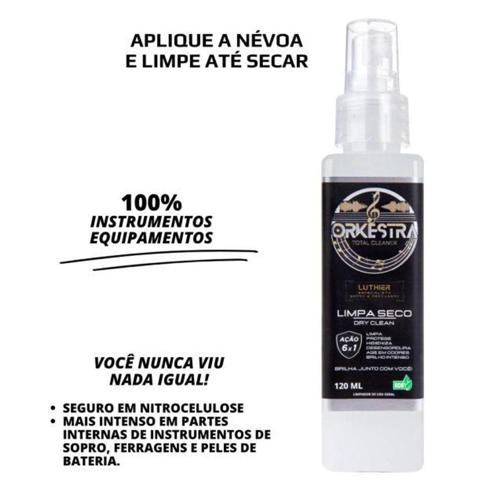 Limpador A Seco Para Instrumentos Musicais 120Ml Orkestra