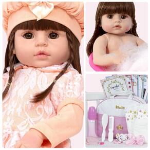 boneca bebe reborn corpo silicone pode dar banho - bzdoll