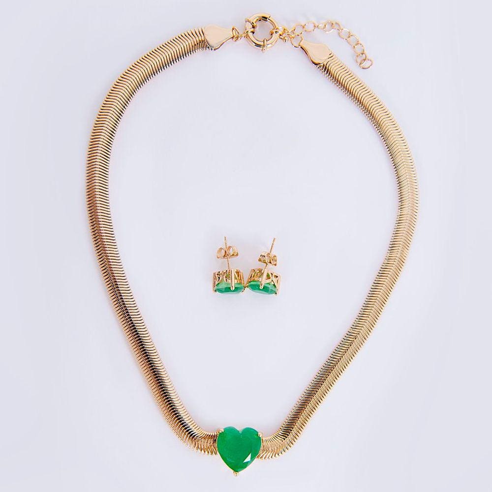 Conjunto Colar e Brincos Coração