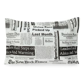 4 Capas Porta Travesseiros 180 Fios 70Cm X 50Cm Jornal Preto