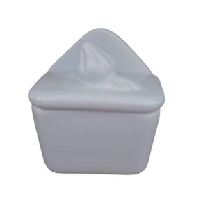 Saleiro De Cerâmica Esmaltada Quadrado 16X16X12 Branco