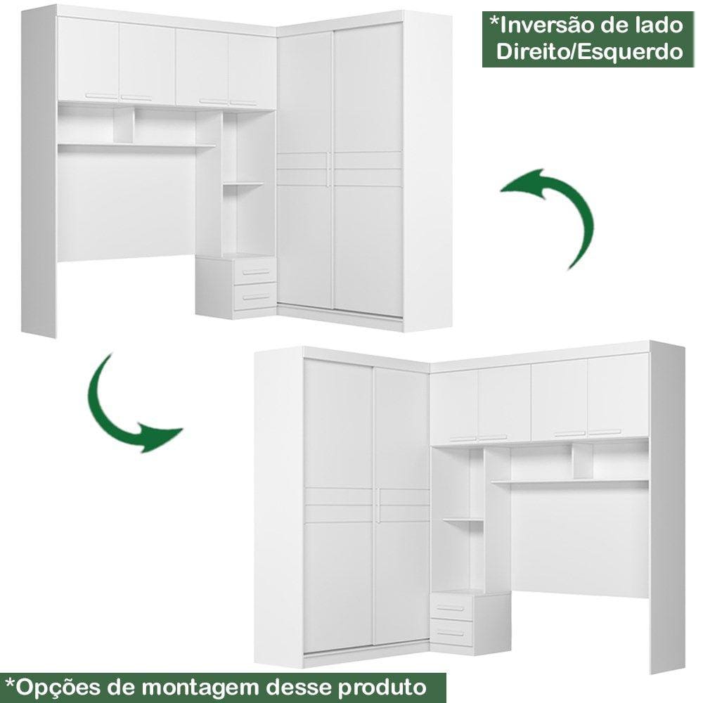 Dormitorio Modulado Casal 6 Portas FL0270 Branco Moval