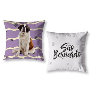 Kit 2 Almofadas Cheias 40Cm X 40Cm Estampadas São Bernardo