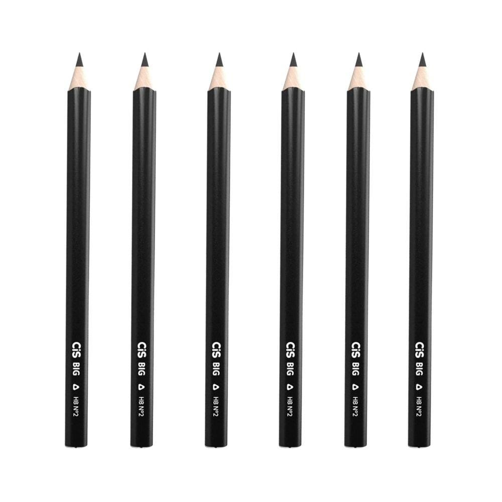 Kit Lapis Preto Trinagular Mina Resistente HB Nº 2 Big Cis